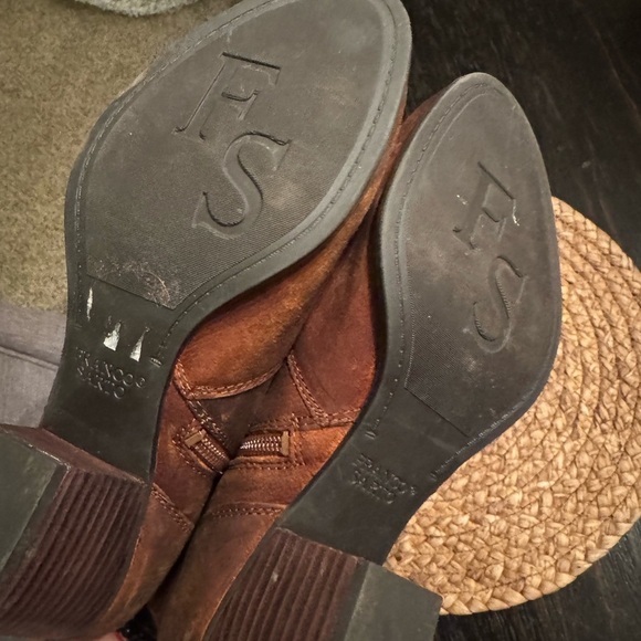 Franco Sarto Huette Brown Oiled Leather Zip Ankle Boots Womens Size 8 - Picture 6 of 6